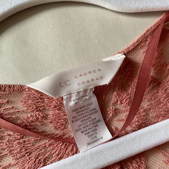 LC Lauren Conrad lace duster cardigan Womens OS Boho long line Rose color. - Picture 11 of 11